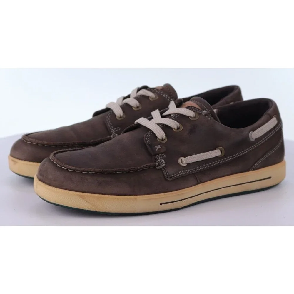 ECCO Men's Casual Comfort Boat Shoes Size EU 40 US 6-6.5 Leather Brown